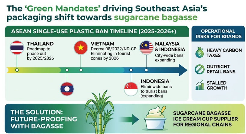 7 Reliable Sugarcane Bagasse Ice Cream Cup Manufacturers For Eco-Forward Dessert Brands In Southeast Asia