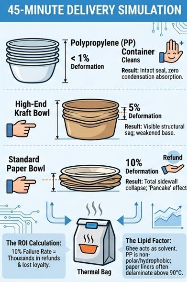 Why Plastic Biryani Bowls Outperform Paper Containers In High-Heat Delivery Tests